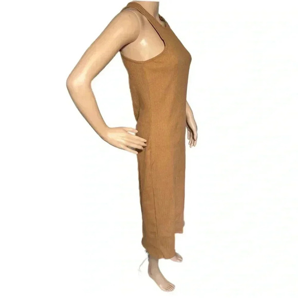 NWT Francesca's Womens Medium Beige Tank Dress Sleeveless Ribbed Knit Midi - Picture 6 of 14